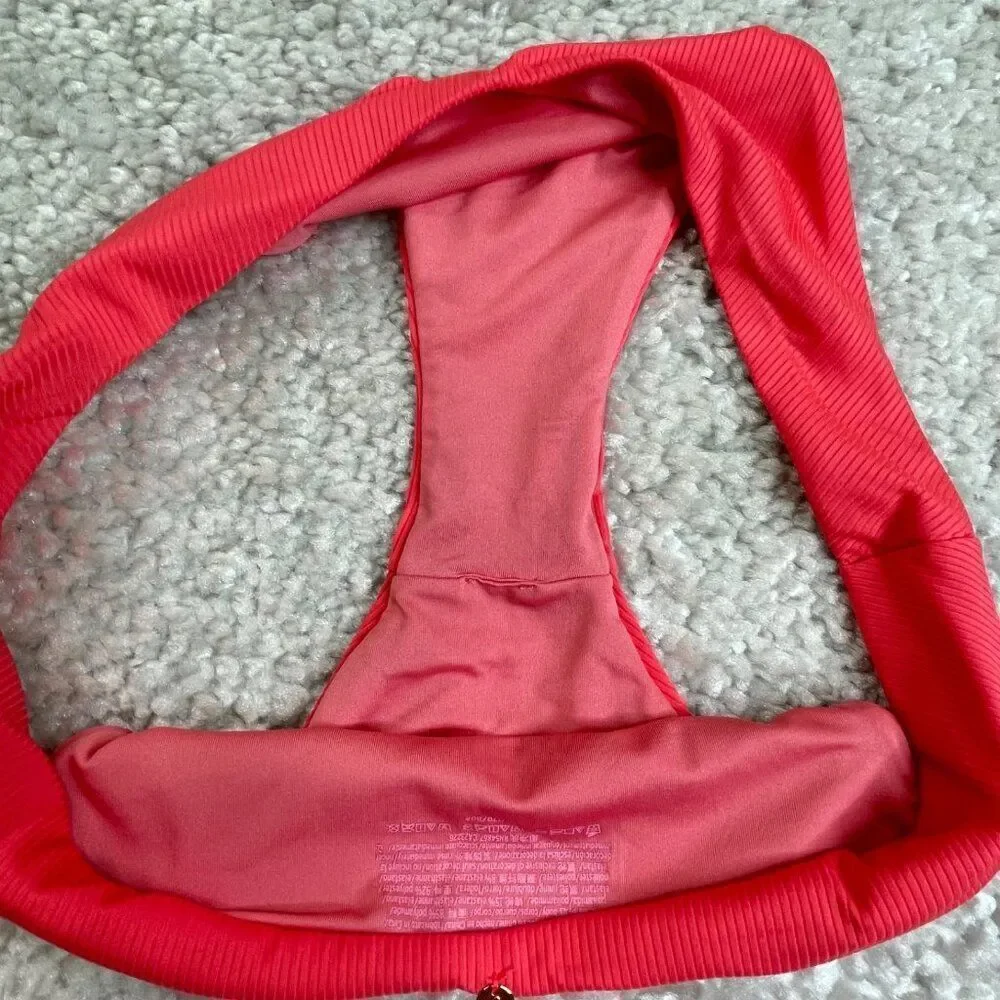 Victoria's Secret Brazilian Rib Bikini Bottom Coral Pink Womens Large